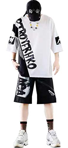 [D.IIZOO] rbOVGbg ZbgAbv Y 傫TCY ㉺Zbg Vc n[tpc W[WZbg  bn Xg[g [hn (4XL, zCg)