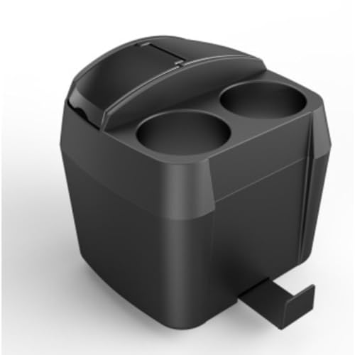 Poubelle de voiture noire multifonction avec support gobelet et grand bac de rangement