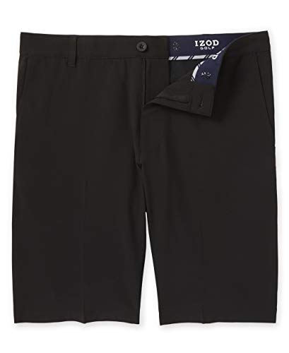 IZOD Bermuda masculina Golf Swingflex frente lisa, Preto, 29