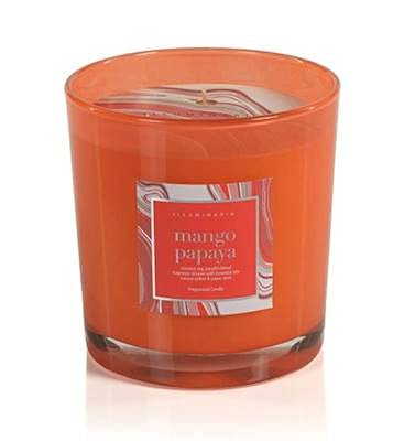 Zodax Mango Papaya Illuminaria Agate Jar Candle 3-Wick 19 Ounce #TOP17