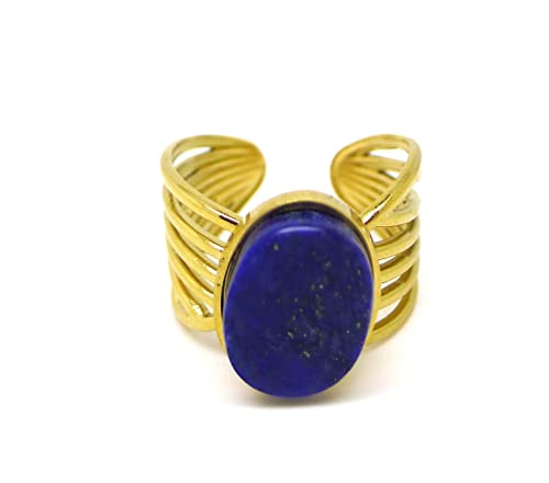 Les Bijoux Acidulés - Bague Circé en Lapis Lazuli - Bijoux pierre naturelle - Handmade fabrication française