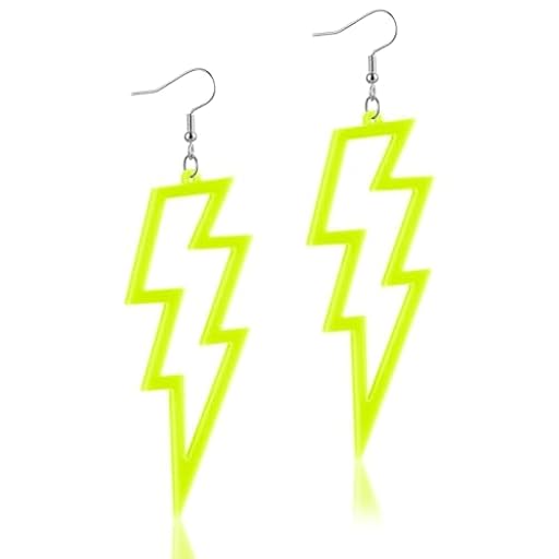 Telooco Pendientes de Neón para Mujer Retro Años 80 Retro Pendientes Huecos de Acrílico Neón Halloween Navidad Pendientes de Aro para Mujeres y Niñas Disfraces de Años 80 y 90 (Amarillo) | Ya disponible en tu tienda friki favorita! En mundofriki.es!