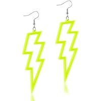 Telooco Pendientes de Neón para Mujer Retro Años 80 Retro