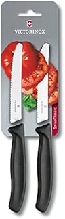 Victorinox, 6.7833.B, Swiss Classic, Tomaten- und Tafelmesser, Extra scharfe Klinge, mit Wellenschliff, robuster Kunststoff-Griff, Schwarz, Made in Switzerland, Spülmaschinengeeignet