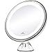 KEDSUM 6.8" 10x Magnifying LED Lighted Makeup Mirror,Bathroom Vanity Mirror with Strong Suction Cup,Rotates 360 Degrees,Daylight Color,Battery Operated