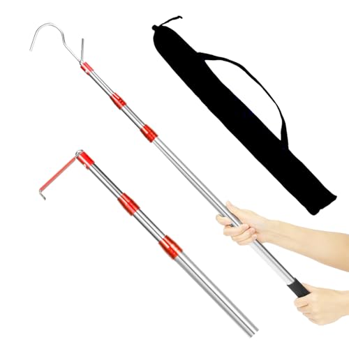 TOKPELA Cargo Grabber Reach Retriever Tool, Truck Cargo Grabber, 6.3FT Telescoping Pull Pole with 2 Hook, Grabber Reach Tool for Pickup Truck Bed, Heavy Duty Truck Accessories