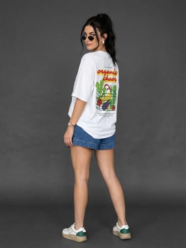 Image of JUNEBERRY Women's Oversized Graphic T-Shirt Retro Floral & Vintage Aesthetic Print, Loose Fit Casual Streetwear Tee, Trendy Baggy Style, (Sizes S-2XL)