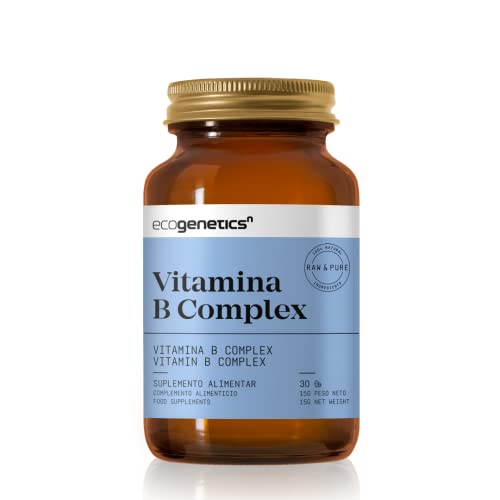 ECOGENETICS - Vitamina B Complex 30 Cápsulas | Complejo Vitamina B Completo para Energía | Pastillas Memoria y Concentración | Vitaminas para el Cansancio | Detox Higado con Antioxidantes Potentes
