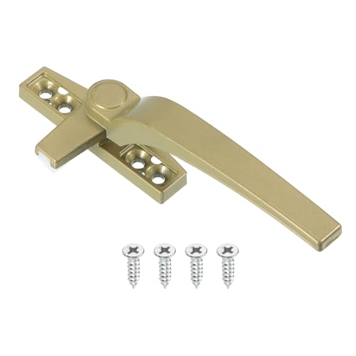 sourcing map 1Pcs Casement Window Locking Handle, Zinc Alloy Locking Handle Grasp Grip Right Hand for Windows, Champagne Color