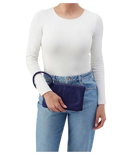 Image of HOBO Sable Leather Wristlet Clutch with Circular Handle, Zippered Closure, Credit Card Organizer, & Interior Zip Pocket