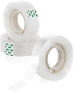Nicegoin Clear Tape, Clear Packing Tape (Pack of 3),Sticky Tape be Can Use for Dispenser 15M x 17mm