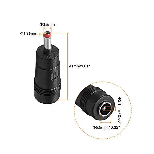 Conector adaptador DC hembra a macho 5.5x2.1mm a 3.5x1.35mm 5 unidades miniatura 2