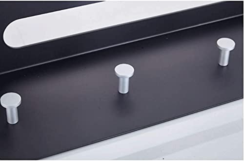 Toalleros de baño negro en aluminio de espacio sin taladro para pared 5