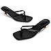Yinbwol Women's Kitten Heels Sandals Square Open Toe Flip Flop Summer Fashion 1.8-2 Inch Low Heels Sandals for Party Beach