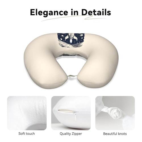 Almohada de viaje de espuma viscoelástica negra ajustable miniatura 4