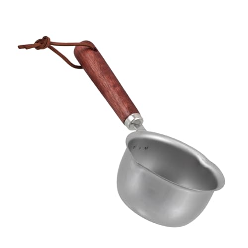 SOLUSTRE Stainless Steel Oil Pouring Pot with Handle Kitchen Tool for Hot Oil Ergonomic Design for Easy Pouring Essential Cooking Accessory