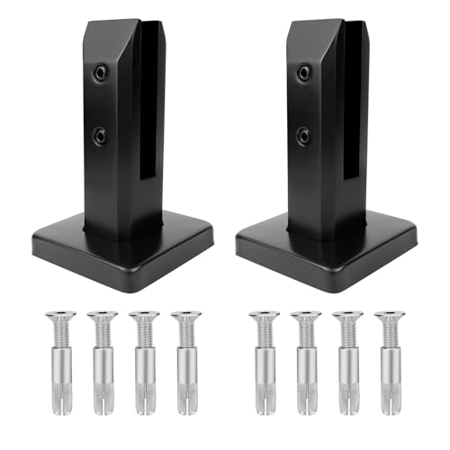 LukLoy 2 Pack Marine Grade SS2205 Glass Fence Spigot, Each NW 2.75lb Black