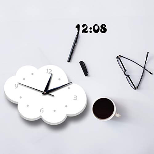 Vosarea Wall Clock Cute Decorative Cloud Shape Wall Watch Mirror Clock Silent Without Battery For Kids Nursery Room Bedroom Living Room #TOP7