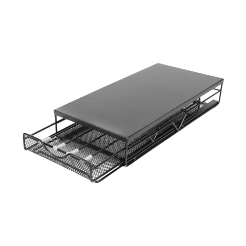 Milageto Porte-Capsules de café Multifonctionnel à Poser sur Un comptoir, avec étagères en, Compartiment Anti-poussière et Plateau pour Bar ou Maison.