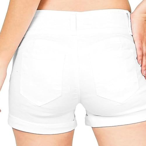 Short d'été extensible à taille basse avec poche et jambe asymétrique - 4