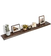FLYJOE Floating Shelves for Wall Decor, Rustic Solid Elm Wood Floating Shelves Wall Mounted, Wall...