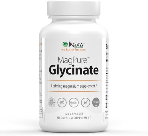 Jigsaw Health MagPure Glycinate | Premium Magnesium Glycinate Capsules | 120 Capsules