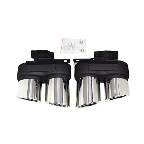 Embouts d'échappement voiture en inox look quadruple silencieux pour A6 C8 2019-2021 silver