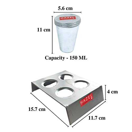 Image of HAZEL Kulfi Moulds Set Aluminium | Traditional Ice Cream Large Mould Set of 4 | Kulfi Moulds Set with Stand | Reusable Ice Cream Maker Popsicle Mould
