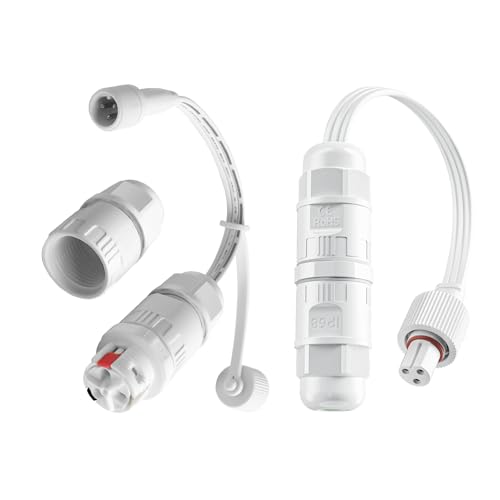Waterproof 3-Pin Wire Connectors for Govee Permanent Outdoor Light,IP68 Weatherproof
