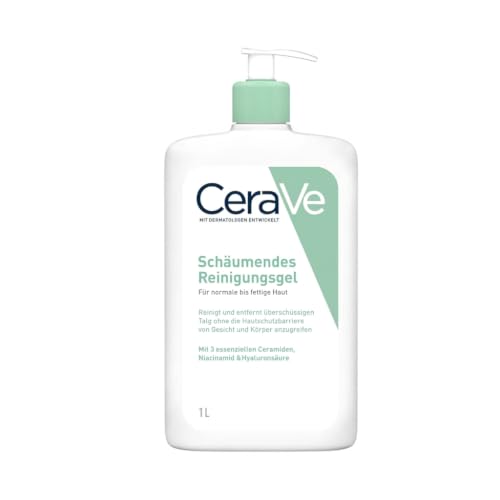 CeraVe Schäumendes Reinigungsgel für Gesicht und Körper, Normale bis fettige Haut, Mit Hyaluron und 3 essenziellen Ceramiden – Ansicht 1