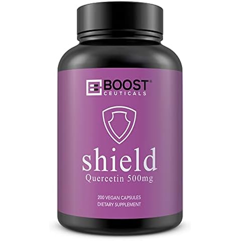 BoostCeuticals Quercetin 500mg Capsules 200 - Vegan Non GMO No Stearates Gluten Free Quercitin 500 mg Supplement - Over 6 Months Supply Cover