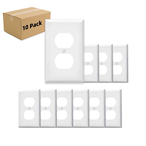 MICMI DECORA WALL PLATE WITH COLOR (1-Gang Duplex white 10 pack)