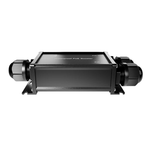 Image of Waterproof PoE Extender Repeater Booster, Outdoor Gigabit PoE Amplifier with 2 Output Ports, IP67, 802.3af /at /bt, Up to 90W Total, No Power Required