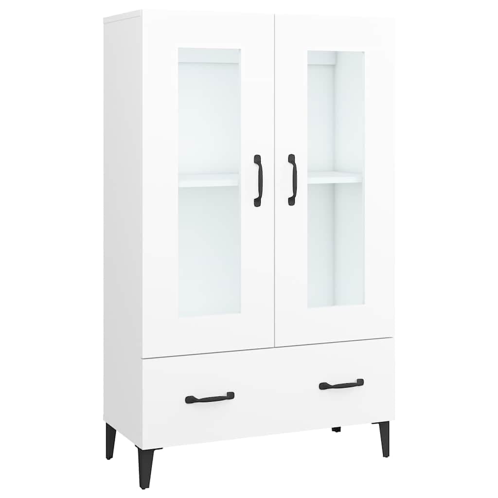 Armadietto alto, bianco, 70 x 31 x 115 cm, in legno, con anta in