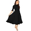 Verdusa-Womens-Elegant-Ribbed-Knit-Bell-Sleeve-Fit-and-Flare-Midi-Dress Verdusa Women's Elegant Ribbed Knit Bell Sleeve Fit and Flare Midi Dress Black L