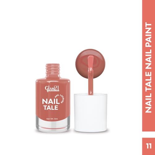 Image of Glam21 Nail Tale Nail Polish | Glossy Gel Finish | Rich Pigmentation | Chip Free | Quick Drying Formula | Long Lasting Nail Polish for Women | 9ml | Shade-11