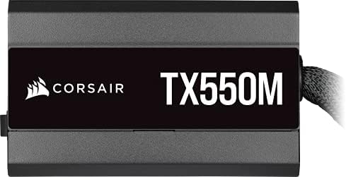 Corsair TX550M (2021), TX-M Series, 550 Watt 80 PLUS Gold Semi-Modular Low-Noise ATX Power Supply (Dual EPS12V Connection, Low-Noise Operation, 105°C Capacitors, Compact Size) Black