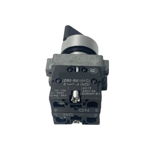 Interrupteur à bouton rotatif 22 mm 10 A 3 positions 2 NO XB2-BD33C robuste - 4
