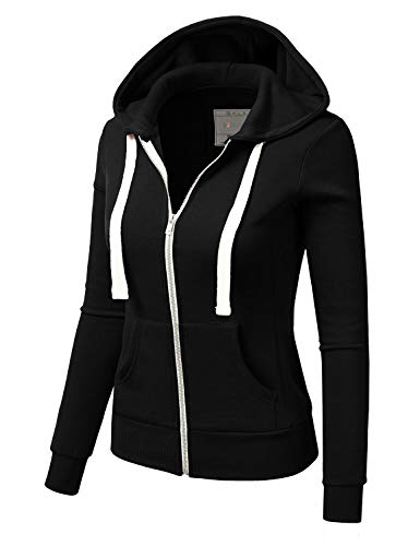Doublju Lightweight Thin Zip-Up Hoodie Jacket for Women with Plus Size - Image 3