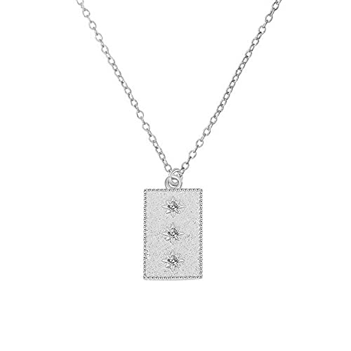 Collana quadrata con stella a tre punte per gioielli da ragazza, catena da donna, girocollo in bijoux 18 carati, decorazioni Made in China