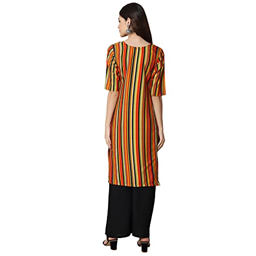 Image of Pinkmint Women's Crepe Digital Print Straight Kurta (RM-348-370-360-366)