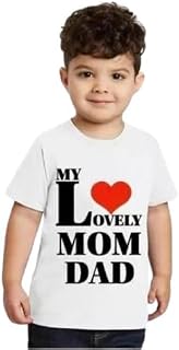 10522 Love Mom & Dad Tshirt Boys & Girls Kids T-Shirt Cotten Blend_057 White 10-11 Years Price In India