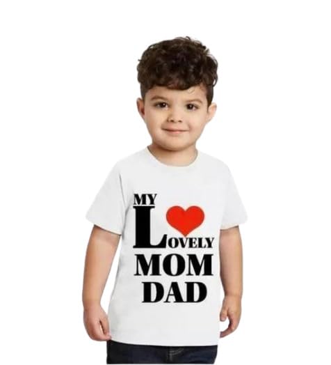 10522 Love Mom & Dad Tshirt Boys & Girls Kids T-Shirt Cotten Blend_057 White 10-11 Years - Review, Price and Buying Guide