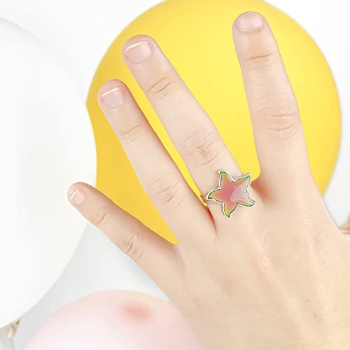 Foecbir Mood Ring Adjustable Size Color Changing Mood Rings For Kids Girls And Boys Birthday Party Favors Christmas The Decorations (Starfish) #TOP6