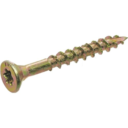 Image of Grip-Rite 114GCS1#8 x 1-5 /8 inch, T25 Star Drive Gold Construction Wood Screw, 5lb Box