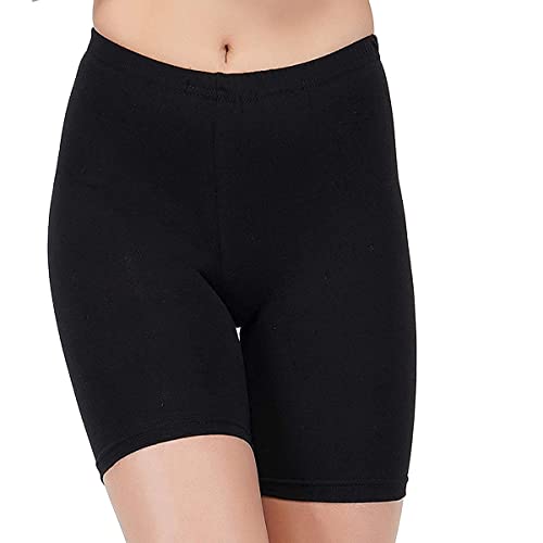 Image of Stretchable Cycling Shorts for Women (Shorties /Underskirt Shorts Shorties for Active wear /Exercise /Workout /Yoga /Gym /Cycle /Running Black