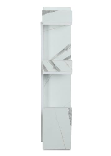 Image of Engineered Wood Bookshelf Multipurpose Home Decor Storage Rack Bookcase Showcase Organizer for Living Room Kitchen (Square 6 Shelf Bookrack) (Tag White Marble) DIY(Do-It-Yourself)