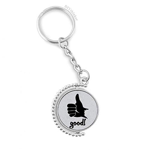 Llavero giratoria de silueta de pulgar con anillo Pilgrim personalizado DIYthinker