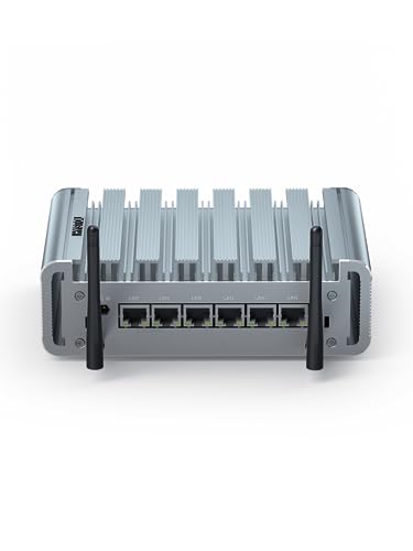 Image of HYSTOU Firewall Mini PC J5005 4GB DDR4 128GB SSD Router PC | Micro Firewall Appliance for Networking, 6*2.5GbE Firewall Router, AES-NI, Vesa /Wall Mount,4USB,RS232 COM,Support OPNsense