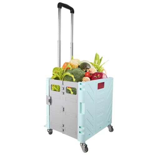 Carro De Cocina - Carro Plegable Multiuso - Versátil Plegable | Cesta De Compras Resistente Con Mango Telescópico, Transporte Portátil Para Viajar